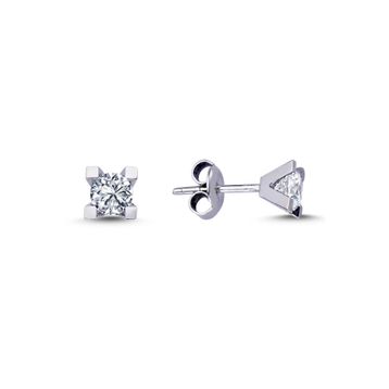 Harem Altın TKPE18 0.40 ct V Tırnak Tektaş Pırlanta Küpe