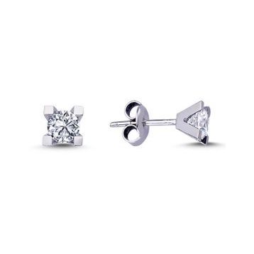 Harem Altın TKPE18 0.40 ct V Tırnak Tektaş Pırlanta Küpe