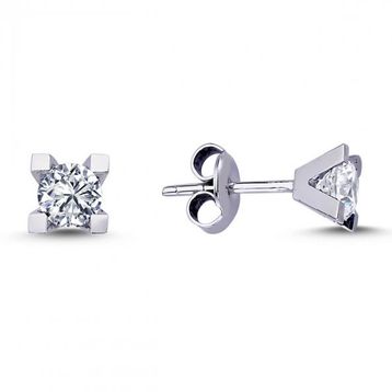 Harem Altın TKPE19 0.10 ct Takoz Tırnak Tektaş Pırlanta Küpe