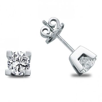 Harem Altın TKPE19 0.10 ct Takoz Tırnak Tektaş Pırlanta Küpe