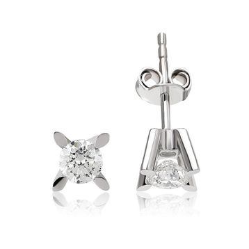 Harem Altın TKPE2 0.18 ct Tektaş Badem Tırnak Pırlanta Küpe