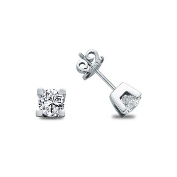 Harem Altın TKPE20 0.15 ct Takoz Tırnak Tektaş Pırlanta Küpe