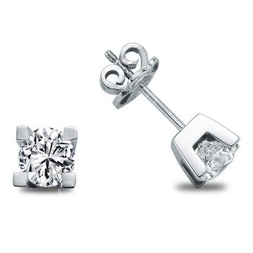 Harem Altın TKPE20 0.15 ct Takoz Tırnak Tektaş Pırlanta Küpe