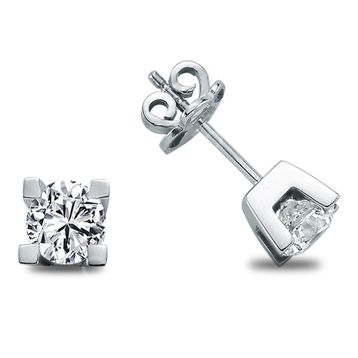 Harem Altın TKPE20 0.15 ct Takoz Tırnak Tektaş Pırlanta Küpe