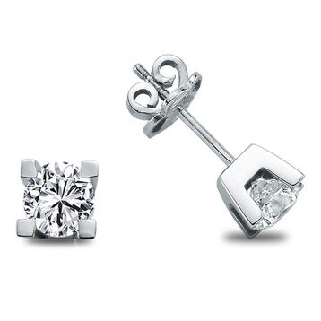 Harem Altın TKPE20 0.15 ct Takoz Tırnak Tektaş Pırlanta Küpe