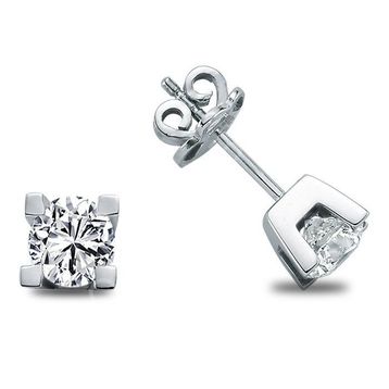 Harem Altın TKPE21 0.20 ct Takoz Tırnak Tektaş Pırlanta Küpe