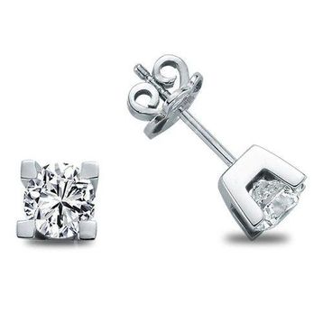 Harem Altın TKPE22 0.40 ct Takoz Tırnak Tektaş Pırlanta Küpe
