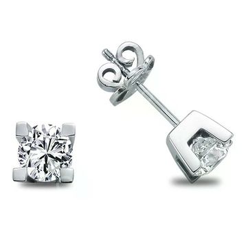 Harem Altın TKPE23 0.30 ct Takoz Tırnak Tektaş Pırlanta Küpe