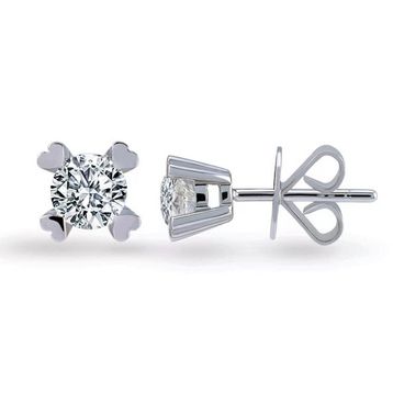 Harem Altın TKPE5 0.20 ct Tektaş Kalp Tırnak Pırlanta Küpe