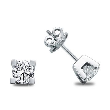 Harem Altın TKPE6 0.30 ct Tektaş Kalp Tırnak Pırlanta Küpe