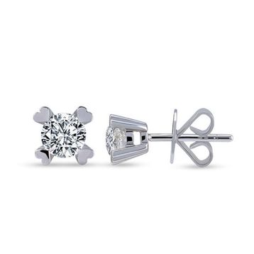 Harem Altın TKPE6 0.30 ct Tektaş Kalp Tırnak Pırlanta Küpe