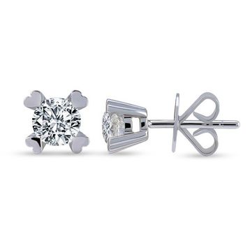 Harem Altın TKPE6 0.30 ct Tektaş Kalp Tırnak Pırlanta Küpe