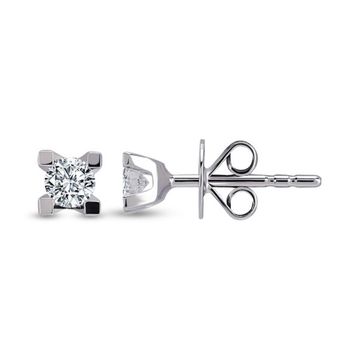 Harem Altın TKPE7 0.18 ct Tektaş Takoz Tırnak Pırlanta Küpe