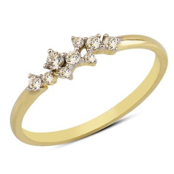 Harem Altın YZK019 14 Ayar Altın Mini Taşlı Minimal Yüzük