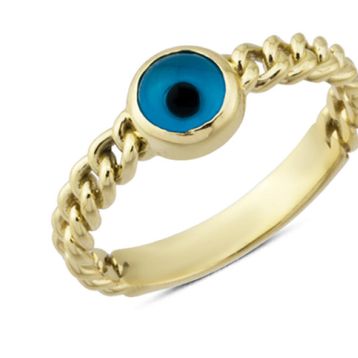 Harem Altın YZK210 14 Ayar Altın Göz Boncuğu Yüzük