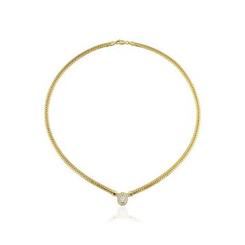 Harem ZKU107 Altın Oval Taşlı Balık Sırtı Kolye
