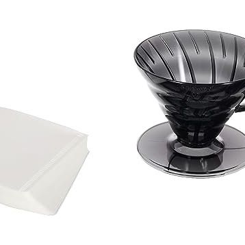 Hario V60 02 Siyah Plastik Dripper ve Kağıt Seti