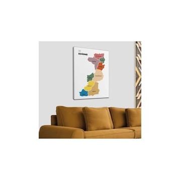 Harita Sepeti 1328 Edirne İli ve İlçeler Haritası Dekoratif 95x55 cm Kanvas Tablo