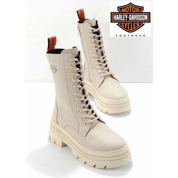 Harley Davidson Brigett 021Z100661-B10-G4 Bej Deri Kadın Bot