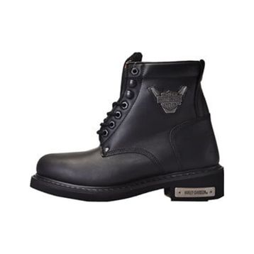 Harley Davidson Gibson 025M100109-B14-44 Siyah Yağlı Deri Erkek Bot