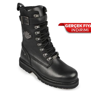 Harley Davidson Gladis G0385 Siyah Deri Kadın Bot