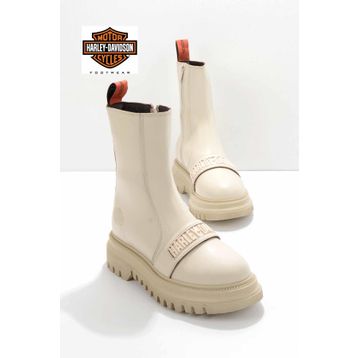 Harley Davidson HD0777054903 Deri Bej Kadın Bot