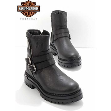 Harley Davidson HD0777055603 Siyah Hakiki Deri Kadın Bot