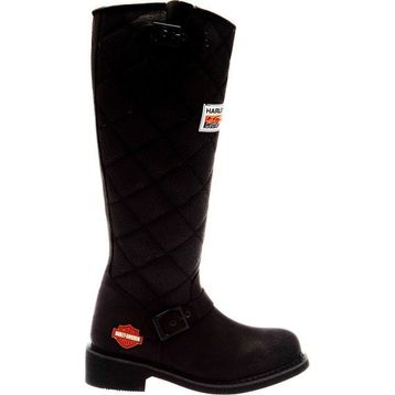 Harley Davidson Laconia HI 646 025G100074-B1427 Siyah Deri Kadın Çizme
