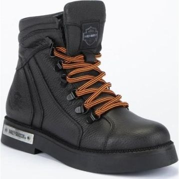 Harley Davidson Melfi 026G100011 Siyah Baskılı Deri Kadın Bot