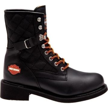 Harley Davidson New Worker 025G100078-B14-44 Siyah Yağlı Deri Kadın Bot