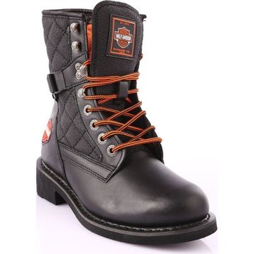 Harley Davidson New Worker 025G100078-B14-44 Siyah Yağlı Deri Kadın Bot