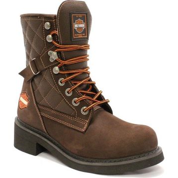Harley Davidson New Worker 025G100078-D04-08 Dark Brown Koyu Kahverengi Crazy Deri Kadın Bot