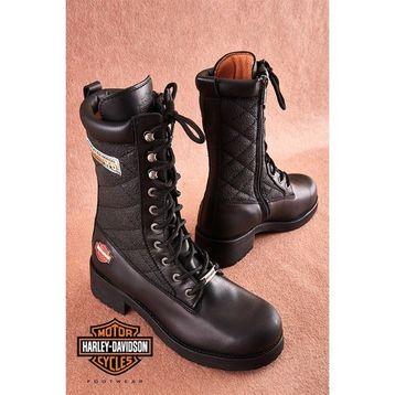 Harley Davidson Rose Siyah Kadın Bot