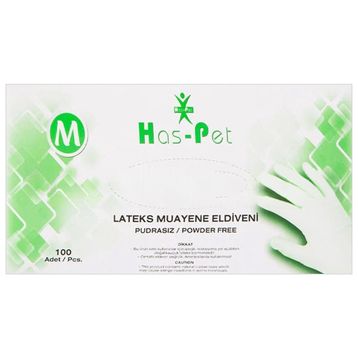 Has-Pet Vinil Siyah 100'lü Medium Pudrasız Eldiven