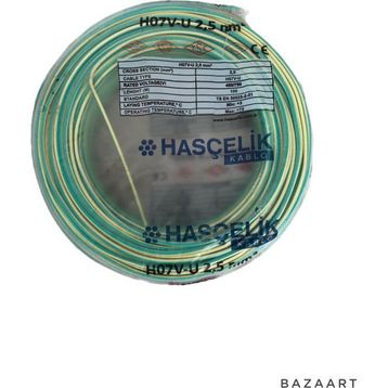 Hasçelik NYA 2.5 cm Sarı Yeşil Kablo