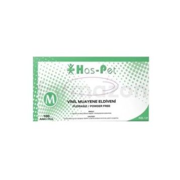 Haspet 100'lü Paket M Pudrasız Vinil Muayene Eldiveni