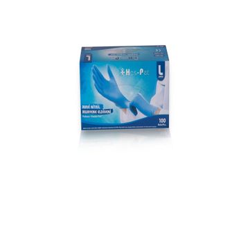 Haspet Nitril Mavi L 100'lü Eldiven