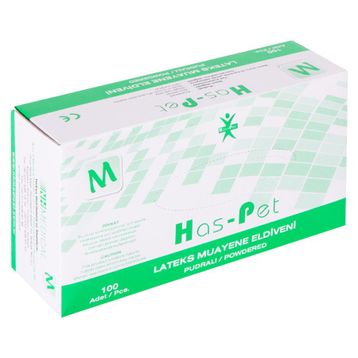 Haspet Pudralı Lateks 100'lü Large Muayene Eldiveni