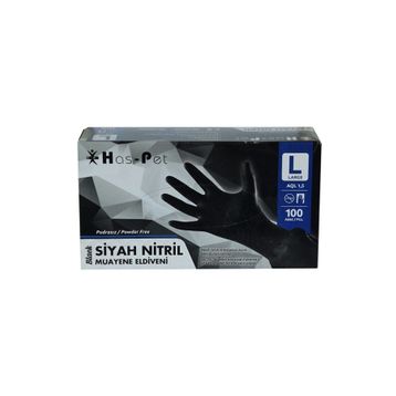 Haspet Siyah Pudrasız Nitril Eldiven