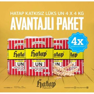 Hatap 4 kg Katkısız Lüks Un (4 adet)