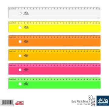 Hataş 0149 30 cm Geniş Opak Cetvel