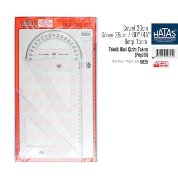 Hataş 0825 26 cm Gönyeli Teknik Okul Çizim Takımı
