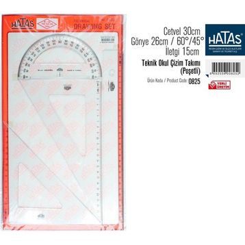 Hataş 0825 26 cm Gönyeli Teknik Okul Çizim Takımı