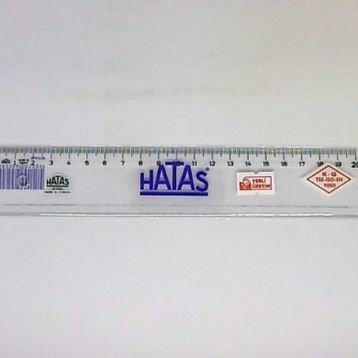 Hataş 20 cm Standart Plastik Geniş Şeffaf Cetvel
