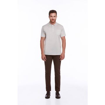 Hatemoğlu Gri Regular Fit %100 Pamuk Basic Merserize Polo Yaka Tişört