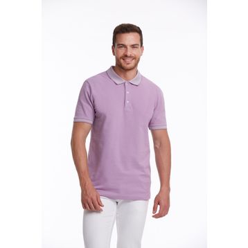 Hatemoğlu Lila %100 Pamuk Regular Fit Polo Yaka Tişört