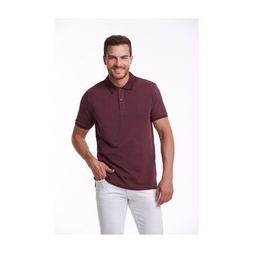 Hatemoğlu Mor Regular Fit %100 Pamuk Polo Yaka Tişört