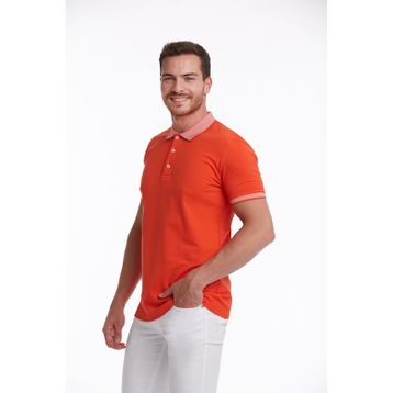 Hatemoğlu Nar Çiçeği %100 Pamuk Regular Fit Polo Yaka Tişört