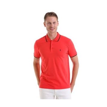Hatemoğlu Nar Çiçeği %100 Pamuk Regular Fit Polo Yaka Tişört