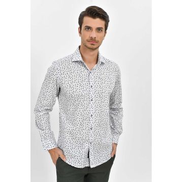 Hatemoğlu Somon Slim Fit Desenli Gömlek